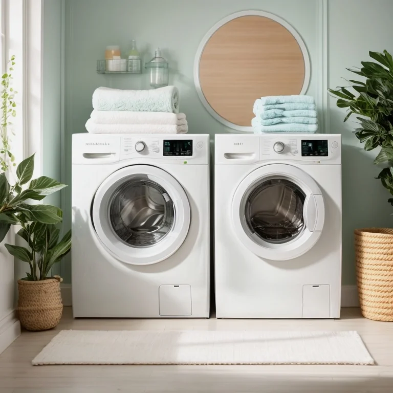 洗濯機と新鮮な衣類のイメージ