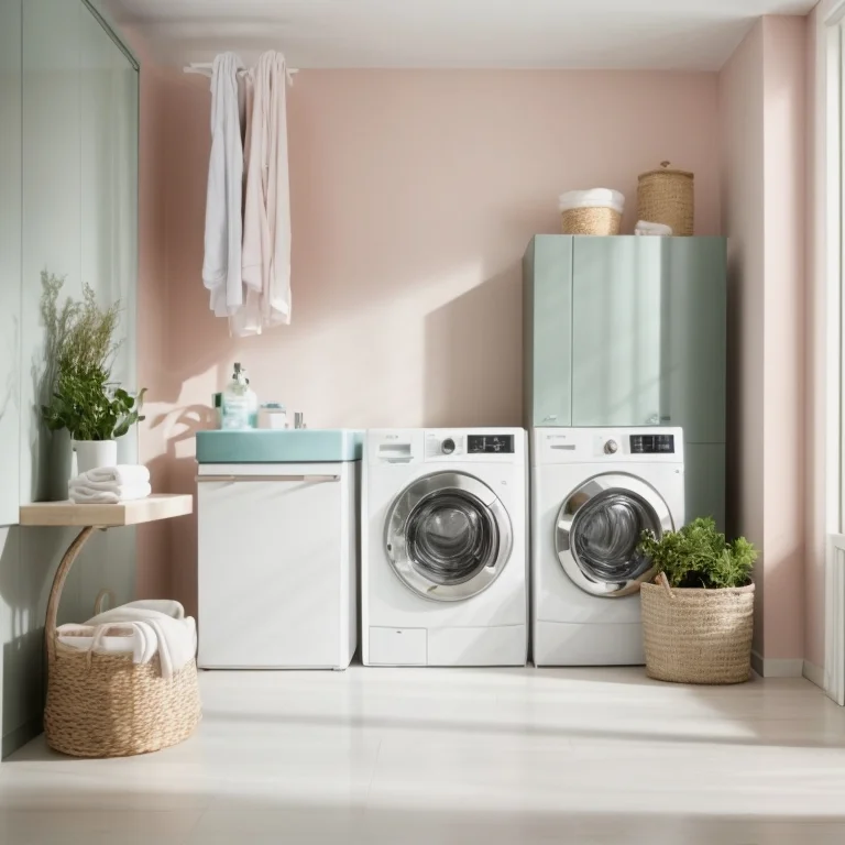 洗濯機と新鮮な衣類のイメージ